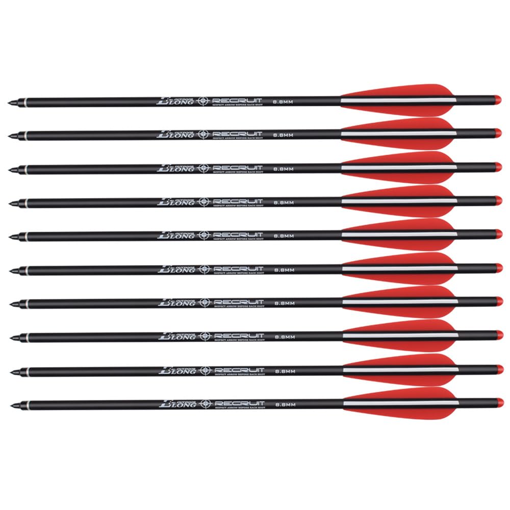 Lot de 12 vis d'arbalète en carbone 45,4 cm, 16, 18, 20, 55,6 cm, pour la chasse, le tir à l'arc avec vis à ailettes de rechange, pointe de flèche