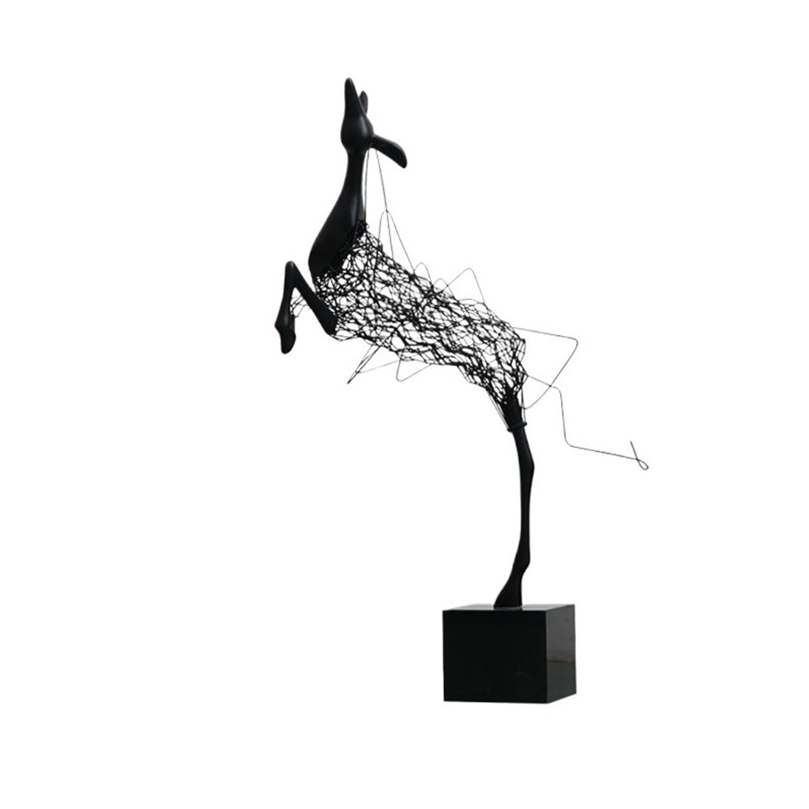 T2H9B5V4G8 Home decoration Large Wrought Iron Deer Sculpture Abstract Art Piece Creative Indoor Decorative Ornament