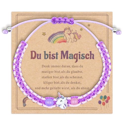 Einhorn Kinderarmband mit Verstellbarem Geflochtenem Seil,...