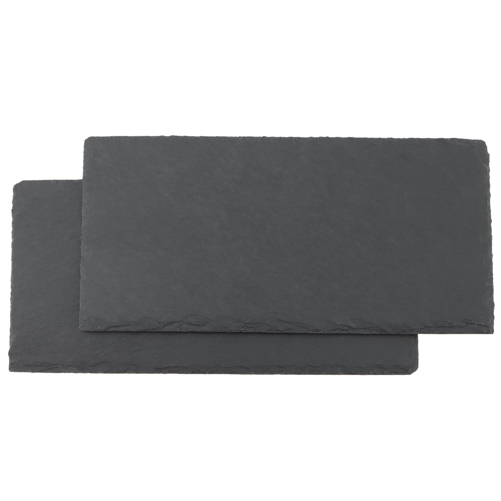 ZOENHOU 8 Piatti Rettangolari in Ardesia, 25 x 12 cm, per Buffet, Sushi, Formaggio - Sottobicchieri e Piatti da Portata Neri