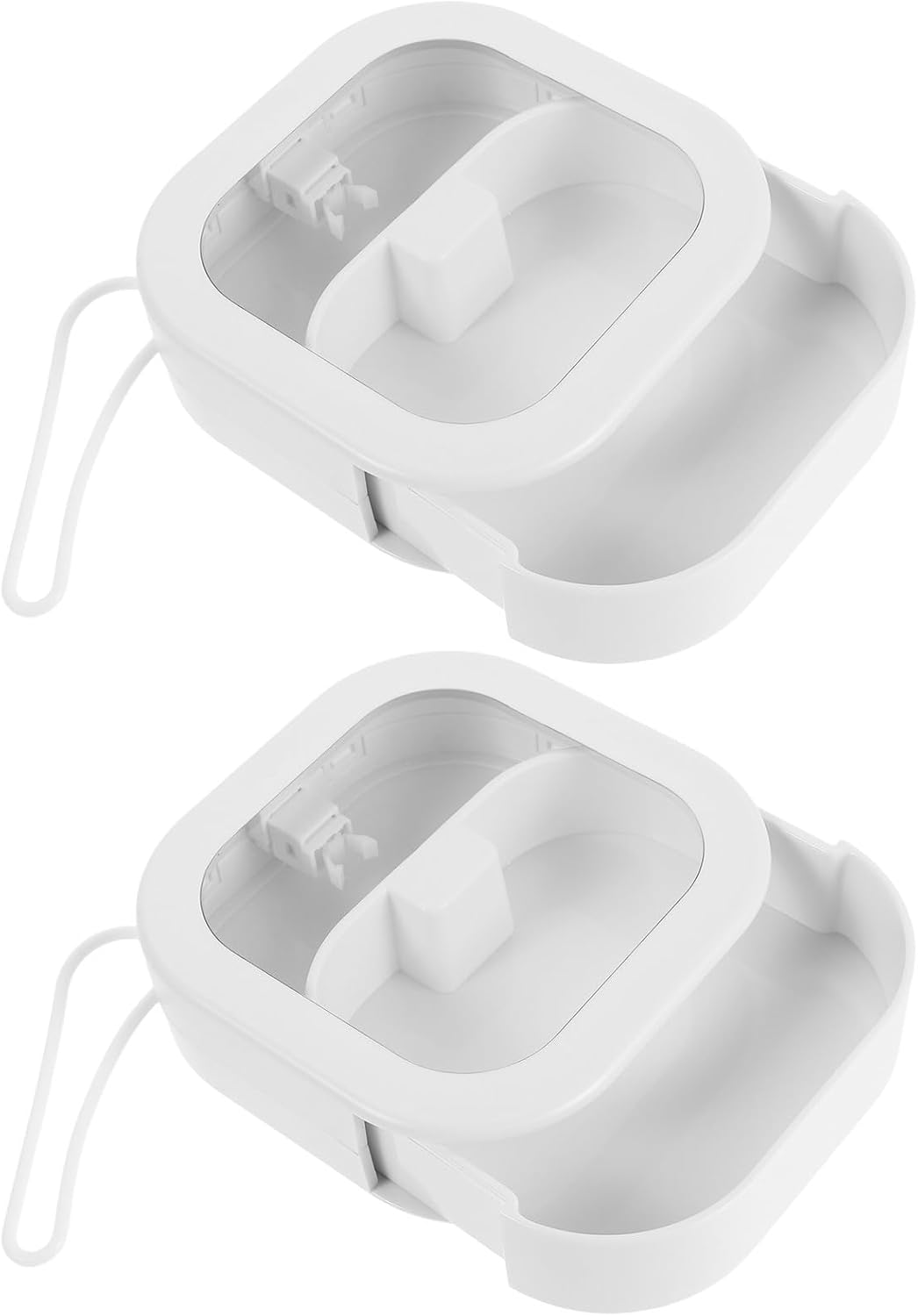 2pcs Portable Hair Tie Organizer Box and Women, Travel Friendly Makeup Storage Box with Cotton Swab Holder, Sleek Abs+tpe Material for Daily Commutes and Luggage