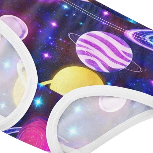 Joisal Vibrant Colorful Planets Space Toddler Underwear Floral 2t Cotton Panties for Girl Artistic Briefs Underpants4
