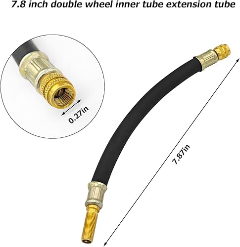 Miniatura 2 de BESULEN 2 adaptadores de válvula de neumático, adaptador de vástago de válvula de extensión flexible de 7.9 pulgadas, manguera de extensión de bomba