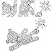 FRCOLOR 5pcs Japanese Style Silver Alloy Nail Charms Bowknot Bear Shaped Nail Art Decorations Manicure Supplies for DIY