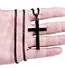 Jstyle Stainless Steel Chain Black Cross Necklace for Men Women, 24 Inch