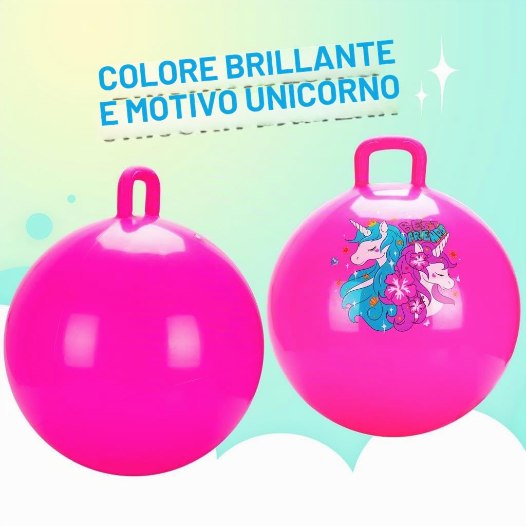 U&C Planet 45CM Pallone da Salto per Bambini 3-8 Anni Supporta Fino a 100 kg Design Antiscivolo con Pompa Palla da Salto in PVC per Interni ed Esterni
