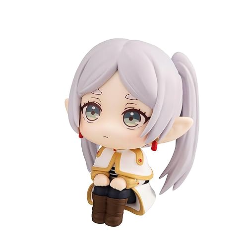 Frieren Figure Anime Frieren Look Up Figure 4.3 Inch Cute Figurine Sitting Position Model Cake Decoration Gifts