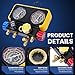 Automotive AC Gauges Set with Hoses,4 Way HVAC Manifold Gauge Set Compatible with R134A R410A R22 R32 Refrigerant Gauges,for Car Freon Charging & Evacuation