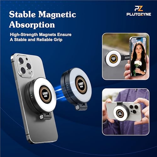 Image of Magnetic Selfie Light for iPhone & Smartphones, Ring Light Magsafe Compatible & Rechargeable, Portable LED Ringlight for Selfies, Vlogging, Photography, Makeup, Video Calls