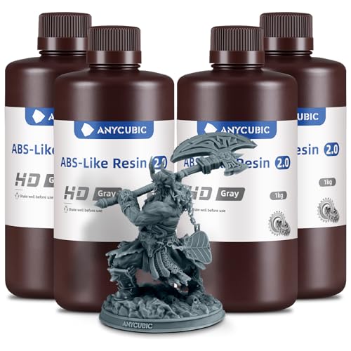 ANYCUBIC ABS-Like Resin 2.0, 3D-Druckerharz mit hoher Zähigkeit und Belastbarkeit, hoher Präzision und Härte, geringem Geruch, kompatibel mit allen