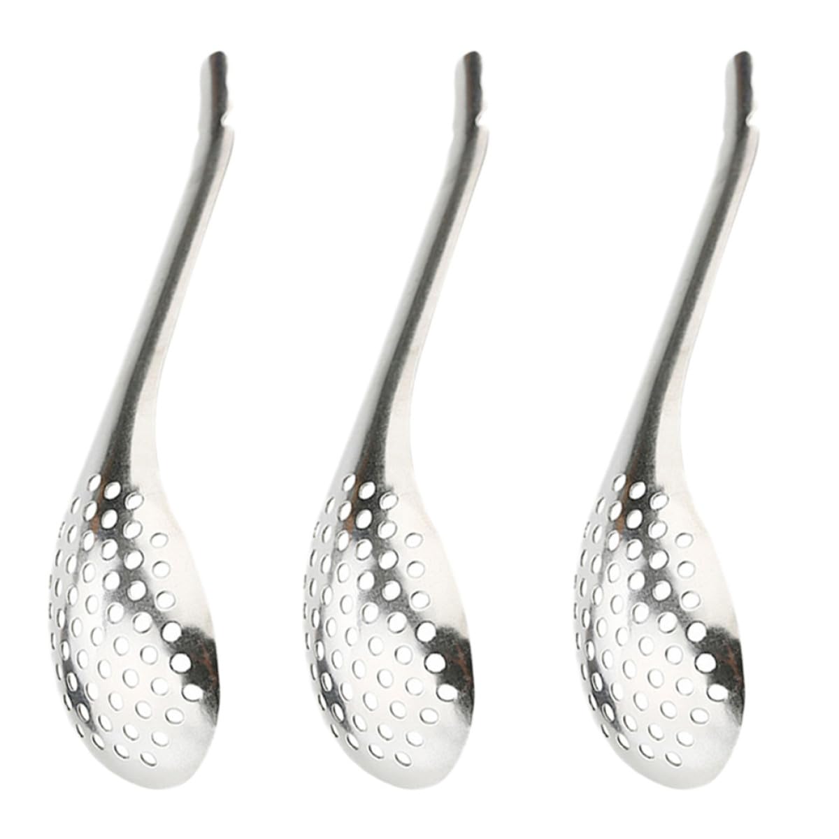 Happyyami 304 Stainless Steel Caviar Slotted Spoons Set 3pcs, Kitchen Egg Strainer Colander Spherification Spoon for Home Cooking and Food Plating