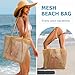 Iioscre Mesh Beach Tote Bags for Womens, Causal Hobo Pool Bags for Swimming Pools Vacations Beach Essentials