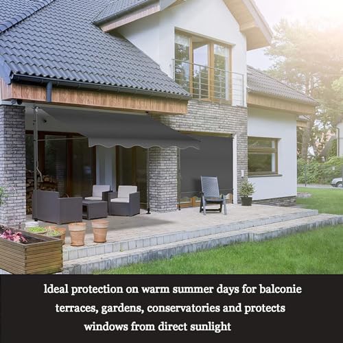 Toldo plegable retráctil manual negro de 2m, carpa independiente sin taladrar ajustable 8
