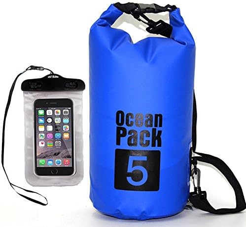 Premium Waterproof Dry Bag, AfooBezos 5L/10L/20L Roll Top Sack Keeps Gear Dry, Detachable Adjustable Shoulder Strap Floating Dry Sack for Kayaking,Swimming,Rafting,Fishing with Waterproof Phone Case