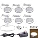 Xking 6 Pcs Dimmable LED Under Cabinet Lighting Kit, DC12V12W - Warm White
