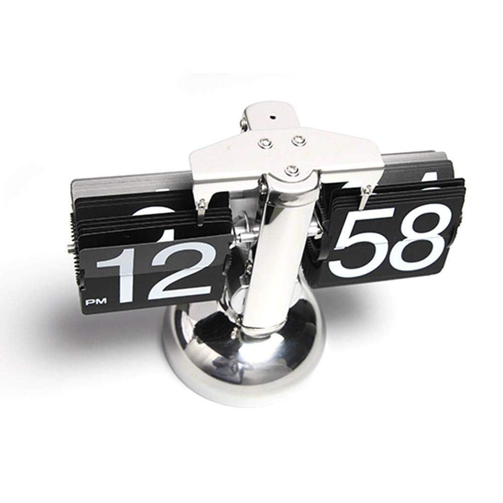 Tischuhr Flip Uhr Retro Wecker Standuhr Schreibtisch Regal Design Uhr, Auto Flip Retro Tisch Uhren Metall, Europäischen Stil Dekoration Tischuhr