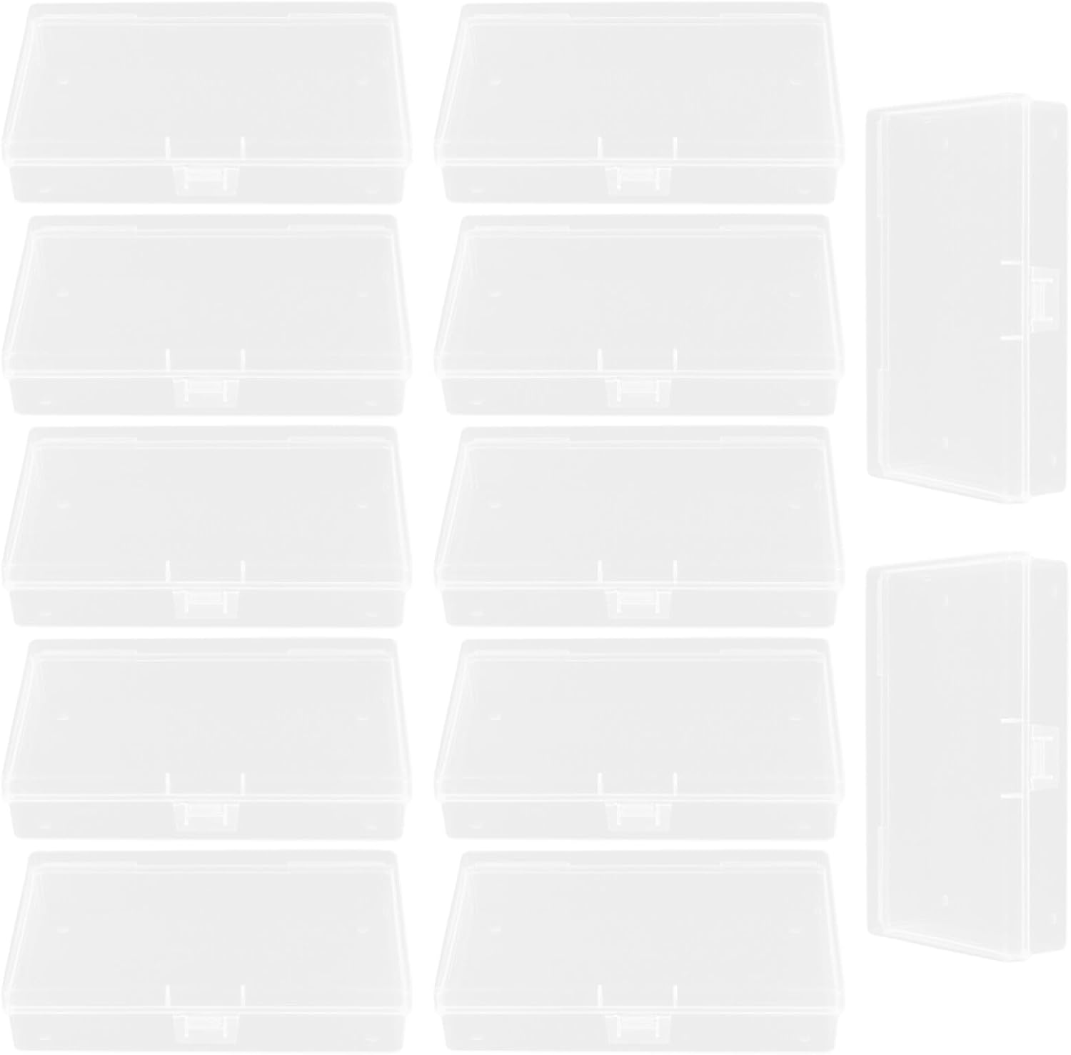 Cabilock 12pcs Mini Jewelry Organizer Box Plastic Storage Case Small Bin Decorative Earring Ring Bead Rhinestone Storage