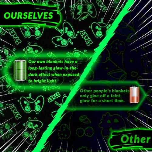 Gamer Gifts Toys for Teen Boys Girls - Glow in The Dark Blanket 2 4 6 8 10 12 13 Year Old Boy Gifts Gaming Controller for Kids Son Boyfriend Men Birthday Christmas 50"x60" - Image 6