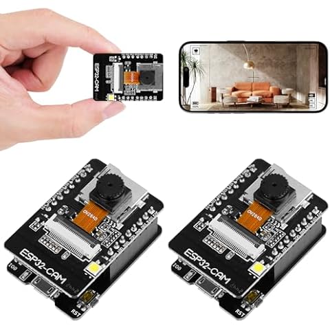 2PCS ESP32-CAM-MB, ESP32 CAM ESP32-CAM-MB W BT Board WiFi+Bluetooth Development Board, Dual Mode Micro USB to Serial Port CH-340G with OV2640 2MP Camera Module, Compatible with Arduino Cover
