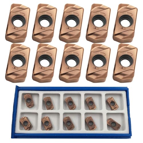 URPIZY LNMU0303ZER-MJ AH725 Lot de 10 burins de tournage CNC en carbure pour le travail semi-et fin, remplacement facile avec clé, adapté aux matériaux P.M