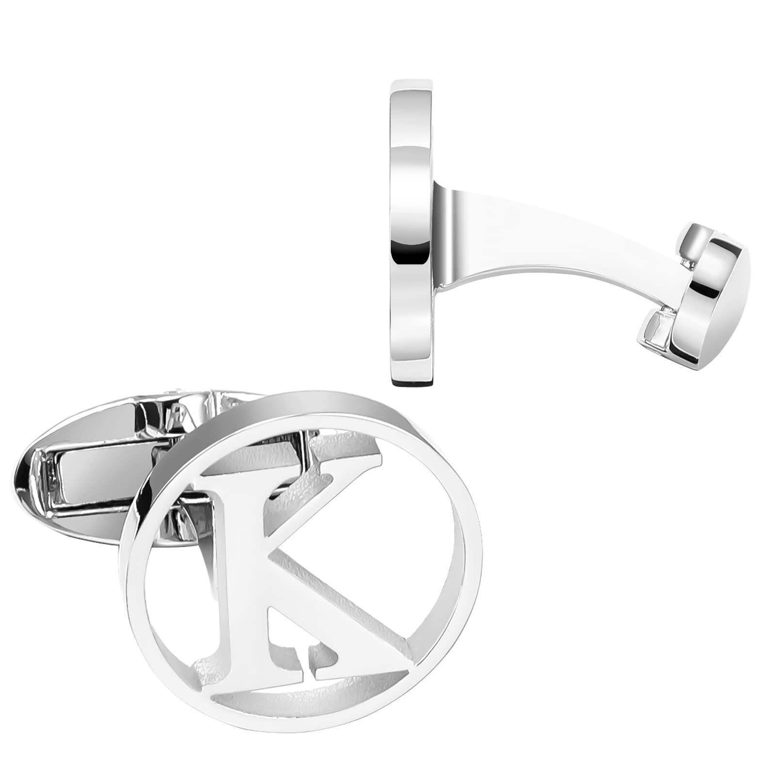 GWD Cufflinks for Men Classic Tuxedo Shirt Wedding Cuff Links Personalized Initials A-Z Gift