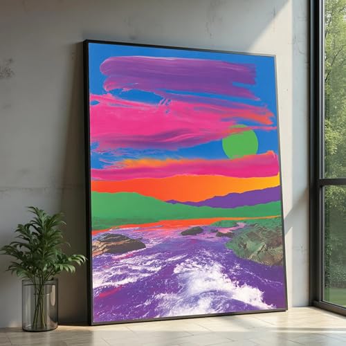 Toile imprimée 80x120cm pour illuminer une pièce sombre avec un coucher de soleil