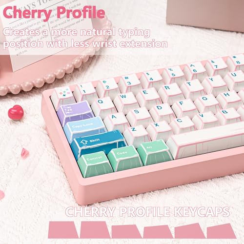 Touches clavier mécanique PBT rose, keycaps profil Cherry thème japonais - 6