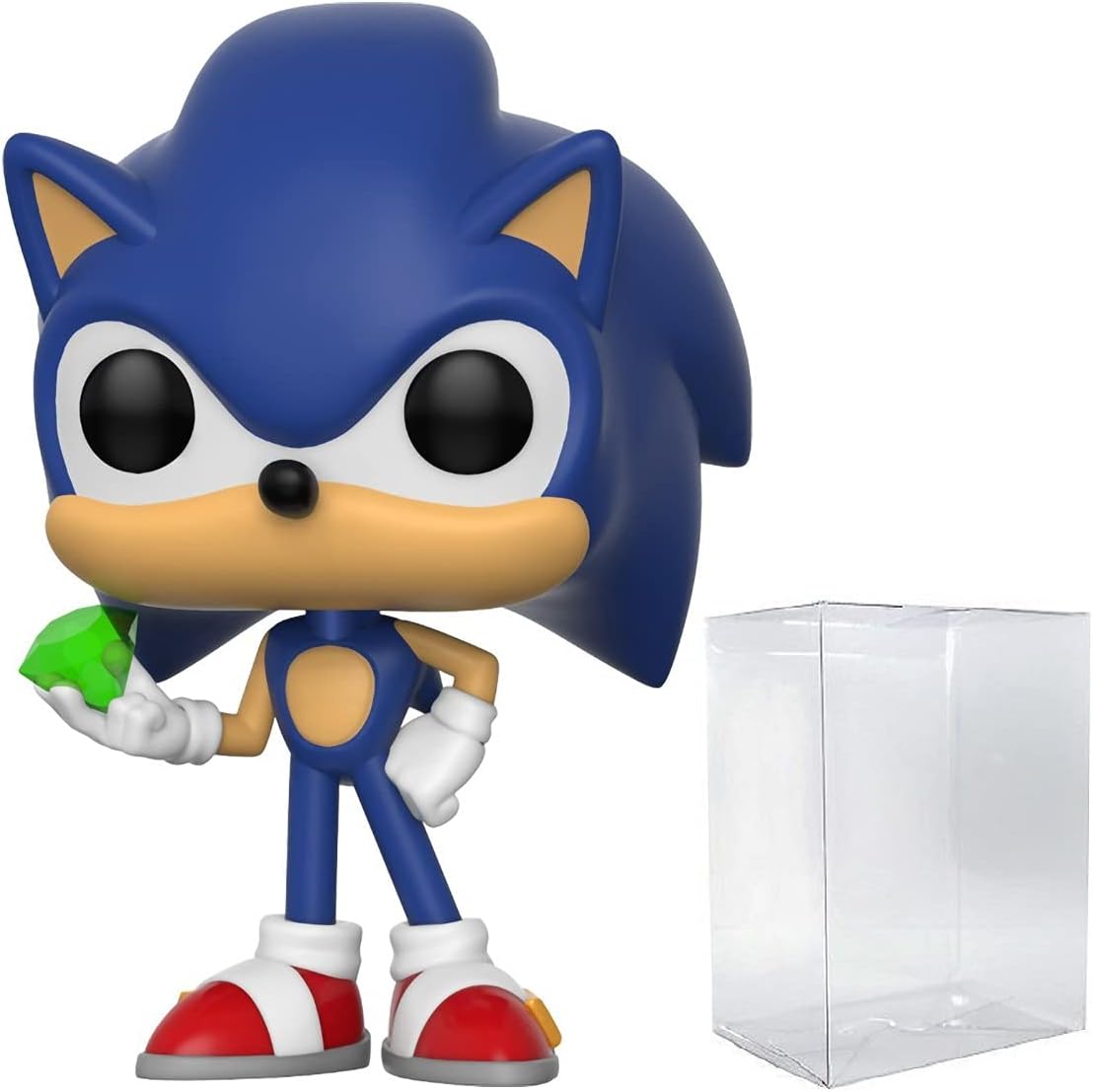 POP Sonic The Hedgehog - Sonic with Emerald Vinyl Figure (Bundled with Compatible Box Protector Case)