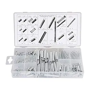 Mtroyaldia 200 Piece Spring Assortment Set | Zinc Plated Compression and Extension Springs