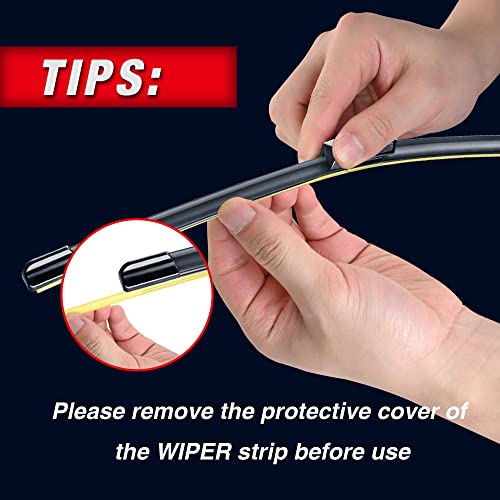 Image of 26 inch+ 20 inch Windshield Wiper Blades Replacement for Jaguar E-Pace 2023-2018 Subaru Ascent 2023-2019 BMW X3 2023-2018 /X4 23-19 OEM Quality Windshield Wiper Blades(Set of 2) Top Lock