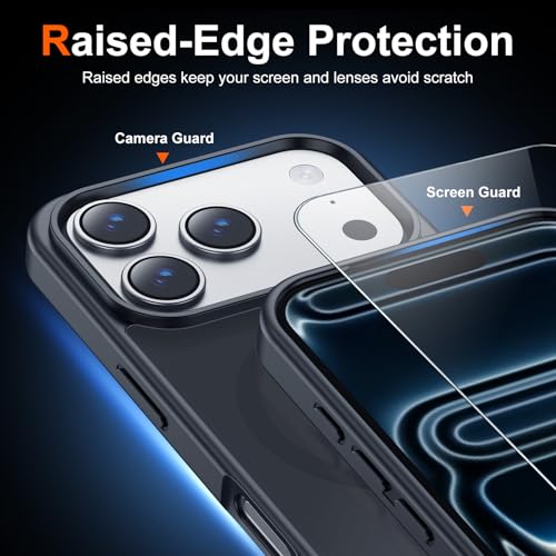 Image of Temdan for iPhone 17 Pro Max Case with Screen Protector Black
