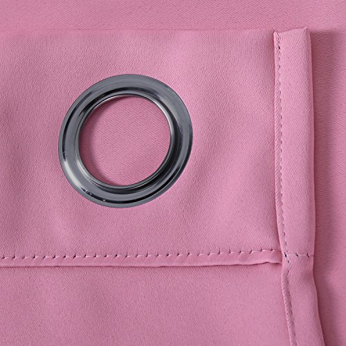 Image of Deconovo Wide Width Grommet Bedroom Curtains for Windows 100 x 84 Inch Pink 1 Panel Blackout Drape