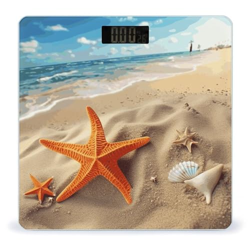 Báscula Digital de Vidrio Templado Sea Beach Starfish miniatura 1