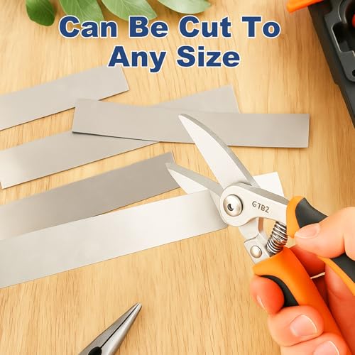 Image of 50 Pcs Shim Stock Assortment, 304 Stainless Steel 1 inch Width x 6 inch Length Metal Shims for Leveling, Gap Filler Trim Strip, DIY & Industrial Use (0.001 inch-0.01 inch Thickness)