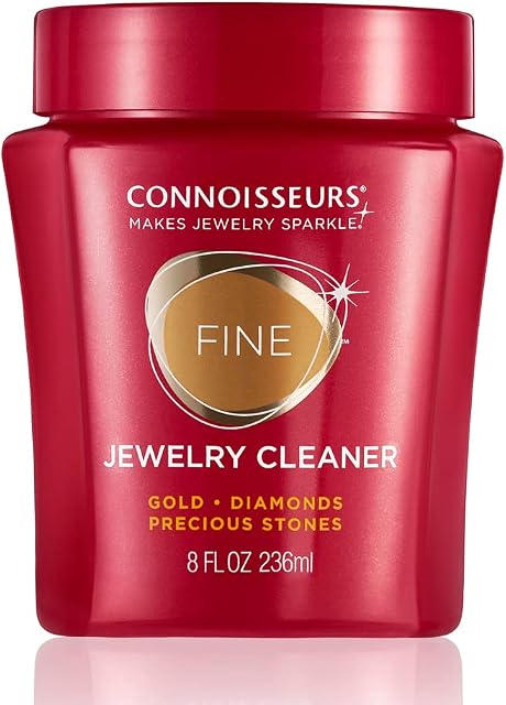 Connoisseurs Gold Jewellery Cleaner | Gold Cleaner for Jewellery | 8oz White Gold Cleaner for Rings & Precious Jewellery | Clean, Shine & Protect