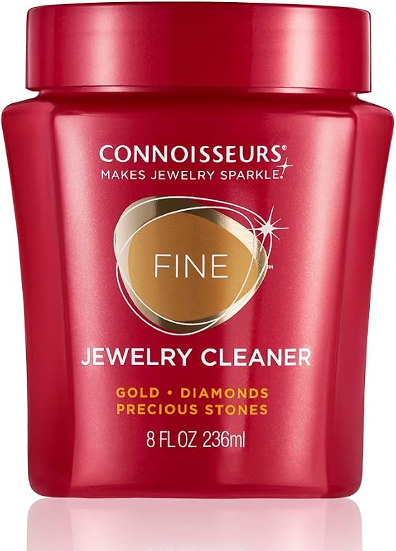 CONNOISSEURS Limpiador de joyas edición premium, tamaño económico 9.6 oz - Elija entre limpiador de joyas finas, plateadas o delicadas