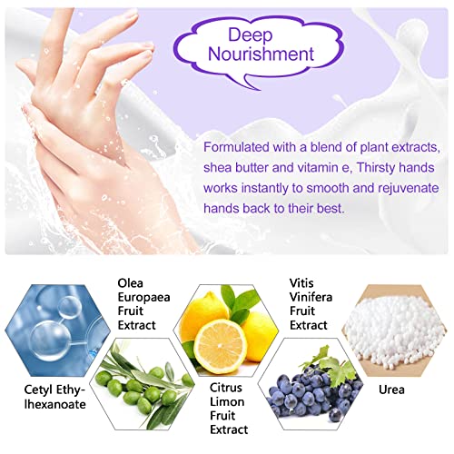 Handmaske 4 Paar Handpflege Handschuhe Feuchtigkeitsspendende mit Honig & Milch Handpflege Lavendel für Trockene Alternde Rissige Hände für Frauen und Männer