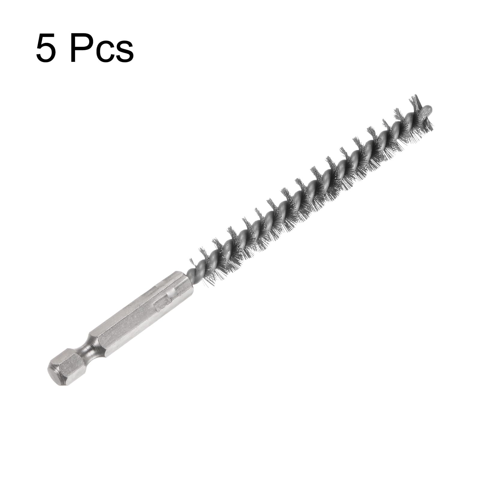 5 Spazzole Per Fori In Acciaio Inossidabile 9mm - Con Attacco Esagonale 1/4, Per Pulizia Tubi E Cuscinetti - Foto 2