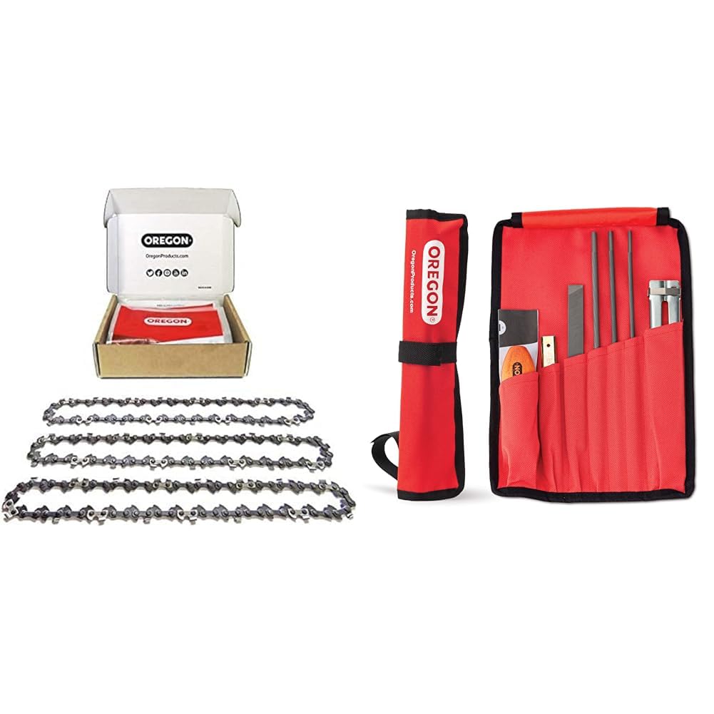 Oregon 91P056X3, Catena per motosega per barra da 40 cm – 56 maglie – catena a basso contraccolpo adatta a Einhell, McCulloch, Black & Decker e altro, Confezione da 3