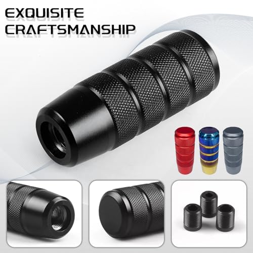 Hirificing HIRIFICING-HDGW04 Shifter Knobs Weighted Shift Knob, 3.78 Inch Aluminum Automotive Car Gear Shift Manual Knobs Lever Adapters M8 M10 M12 X 1.25, Universal Anti-Slip Easy Grip Gear Shift 3 Threaded thumb #4
