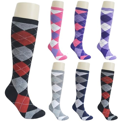 Image of SocksKnee Women Multi-Pack Colorful Variety Design Assorted Activewear Knee-High Stocking Socks, 9-11