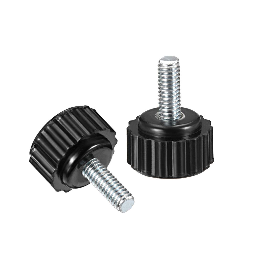 Sourcing Map M4x20mm Vis Moletée Tête Entièrement Fileté Acier Carbone 12pcs