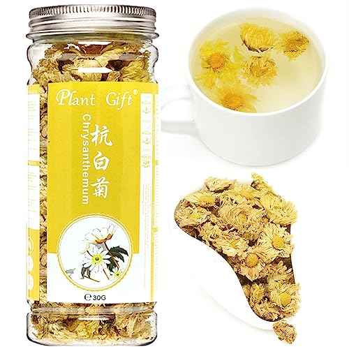 Plant Gift 100% Chinese Hangzhou White Chrysanthemum Tea organic Edible Flowers Loose Flower Scented Flower Tea Eye protection skin 30g/1oz