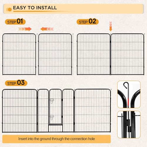 Image of BestPet Indoor Dog Playpen,40inch 16 Panels Dog Pen Fence Outdoor Pet Playpen Pet Exercise Pen for RV Camping Yard, Black