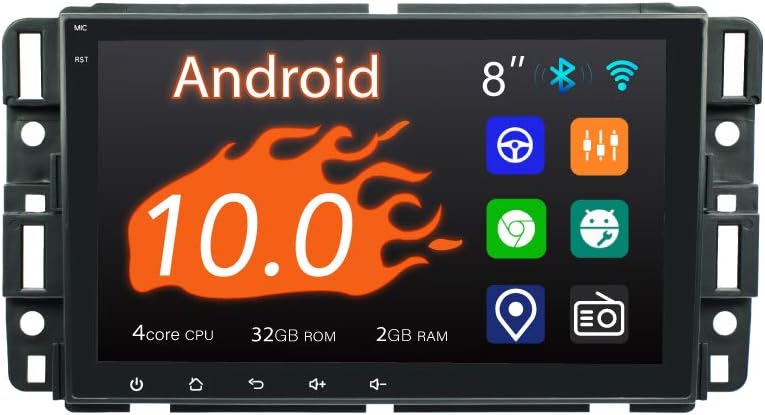 Amaseaudio Android 10 Car Stereo, 2 Din, Compatible for Chevrolet/GMC/Buick, 8" Touchscreen, DSP+, Android 10, Support Apple carplay Android Auto/GPS navi/HD1080P/Backup Camera