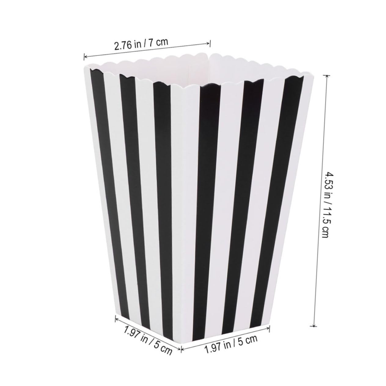 KICHOUSE 12Pcs Striped Popcorn Boxes for Party Paper Containers for Snacks Candy and Fried Foods Lightweight and Portable and Events