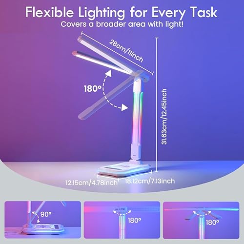 Miniatura 7 de WILIT Lámpara de escritorio para dormitorio universitario, lámpara RGB reactiva con sonido, decoración de habitación de jugadores, lámpara de mesa