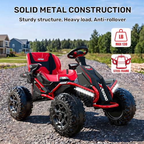 Image of ANPABO 24V 4x4 Ride On Toys for Big Kids Aged 3-12, 4 * 200W Motors-Red
