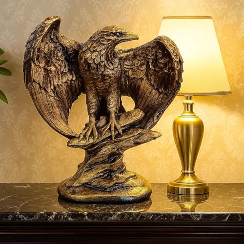 Escultura Decorativa de Águia em Dourado, Estátua Clássica para M...