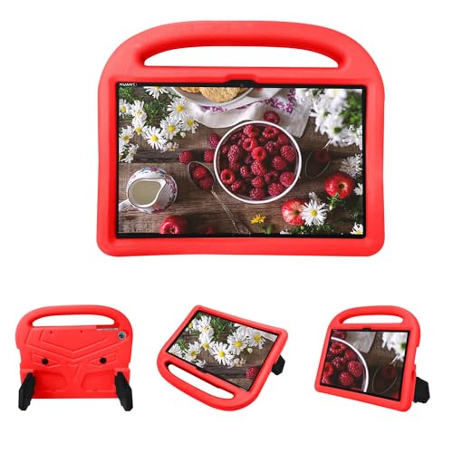 Funda For tableta For niños compatible con Huawei Matepad T10 de 9,7 pulgadas/T10s de 10,1 pulgadas 2021 - Funda protectora duradera y ligera de EVA a prueba de golpes con asa protectora(Rosso)